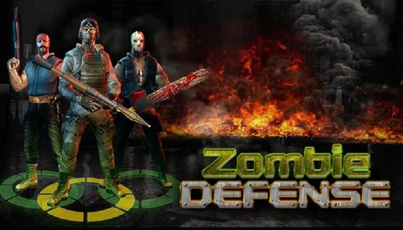 descriptive alt text of a zombie defense gameplay screenshot
